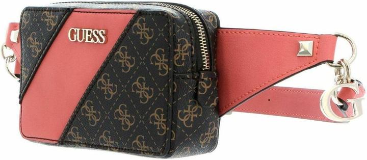 Actual product image Guess Camy, Textile Fanny Pack, 4G Logo, Coral/Brown, For Women