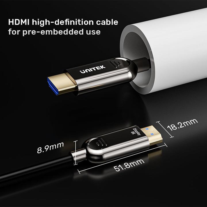 Actual product image Unitek Optical cable HDMI 2.1 AOC C11085GY01-15M (15 m, HDMI)