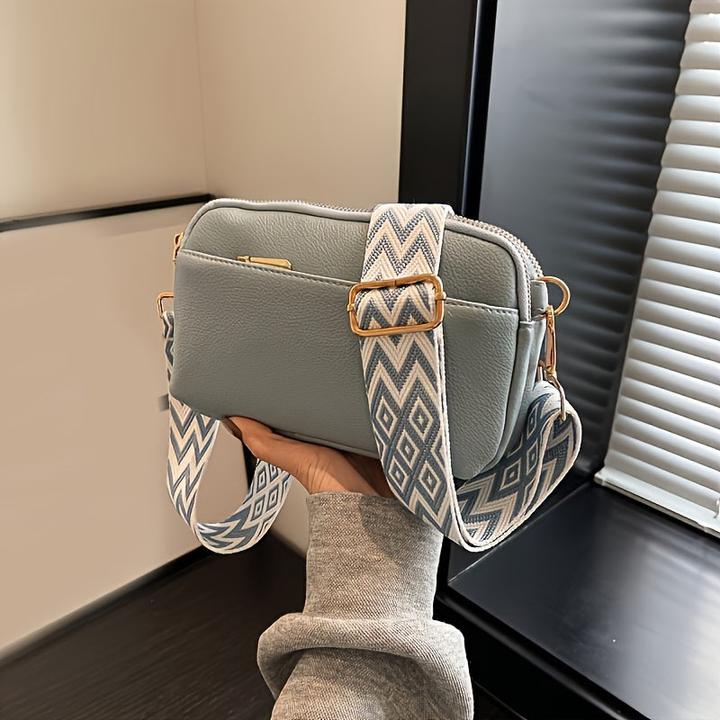 Produktbild Only-Bags.Store Mini-Crossbody-Tasche, quadratische Geldbörse mit breitem Schulterriemen, stilvolle