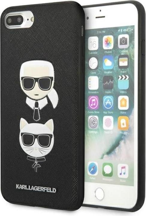 Produktbild Karl Lagerfeld KLHCI8LSAKICKCBK iPhone 7 Plus / 8 Plus czarny/black hardcase Saffiano Karl&Choupette (Apple iPhone 7 Plus)
