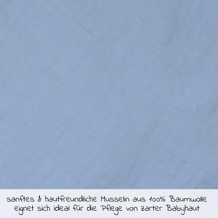 Produktbild Baby-Waschlappen & Waschhandschuhe Mull-Waschhandschuh 3er Pack - Hellblau Dunkelblau