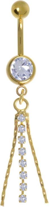 Produktbild Bijouteria Bauchpiercing (Chirurgenstahl 316L, Kristall, PVD Beschichtung (goldfarbig))