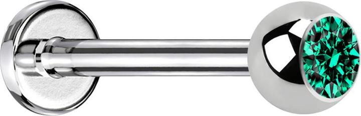 Image du produit Star Piercing Micro Labret argent avec boule de cristal turquoise (sans laiton, Acier chirurgical 316L)