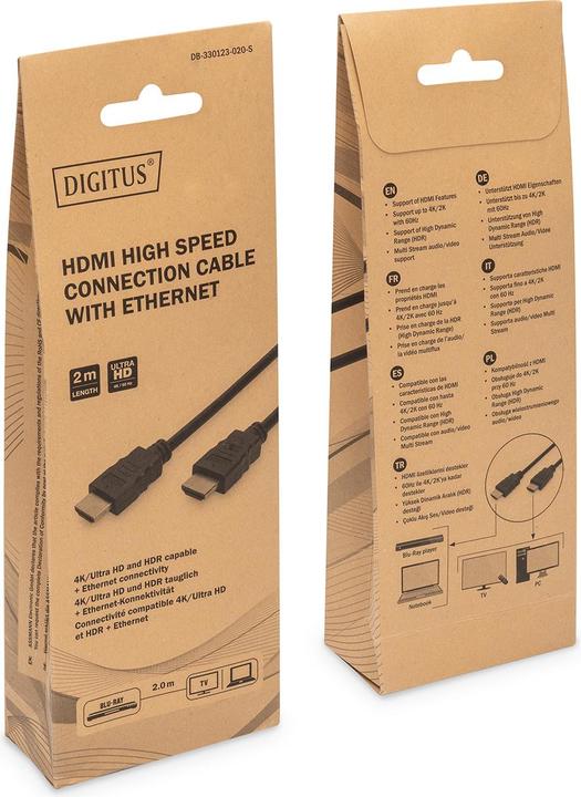 Produktbild Digitus HDMI (Typ A) — HDMI (Typ A) (2 m, HDMI)