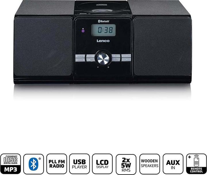 Image du produit Lenco MC-030BK (Bluetooth, Lecteur de CD, 2x 10 W)