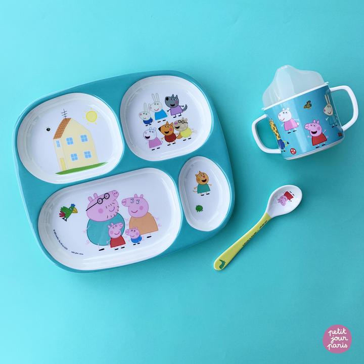 Actual product image Petit Jour Paris 4-compartment tray peppa pig