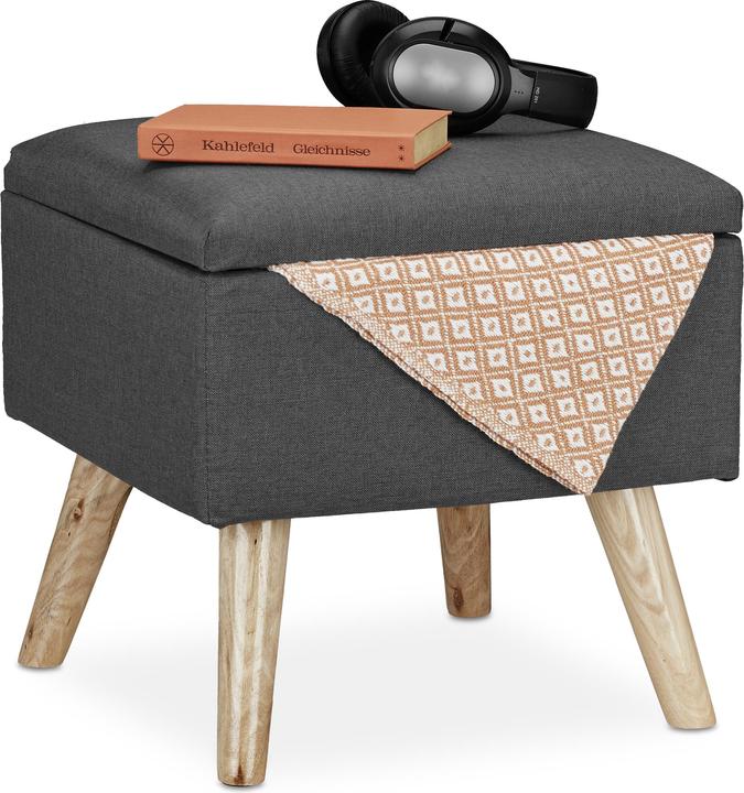 Image du produit Relaxdays Tabouret avec espace de rangement, rembourré