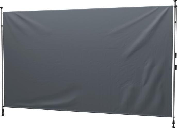 Produktbild Swisshandel24 Klemmmarkise mit Handkurbel höhenverstellbar inkl. Wandhalterung 400 cm, Dunkelgrau (4 m)