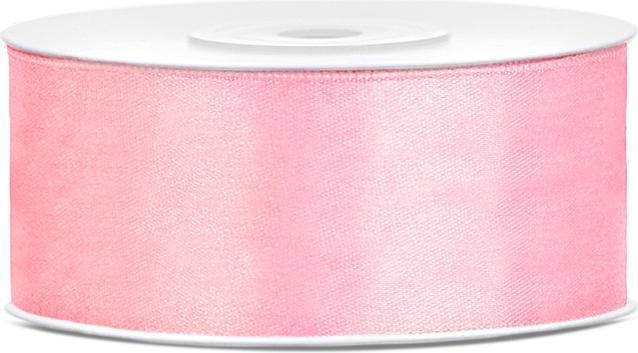 Actual product image Partydeco Satin ribbon, light pink, 25mm/25m (1 pc. / 25 lm) (Gift ribbon, 1 x)