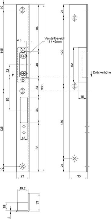 Produktbild MSL Winkelschliessbleche VariFlex BV-1255.RE (Türgriff)