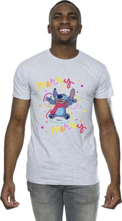 Immagine prodotto Disney Lilo & Stitch Merry Rainbow Maglietta Uomo (S)