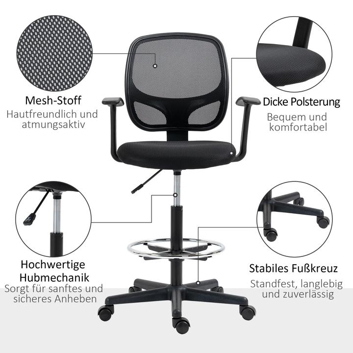 Image du produit Vinsetto Chaise de bureau avec repose-pieds