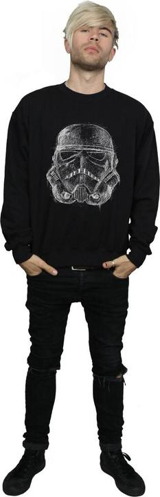 Actual product image Star Wars Mens Stormtrooper Scribble Helmet Sweatshirt (XXL)