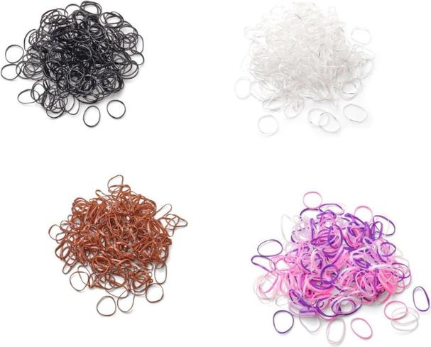 Immagine prodotto Trisa Mini elastici per capelli rasta ila-rosa-viola 10 mm 250 pz. (Elastico per capelli)