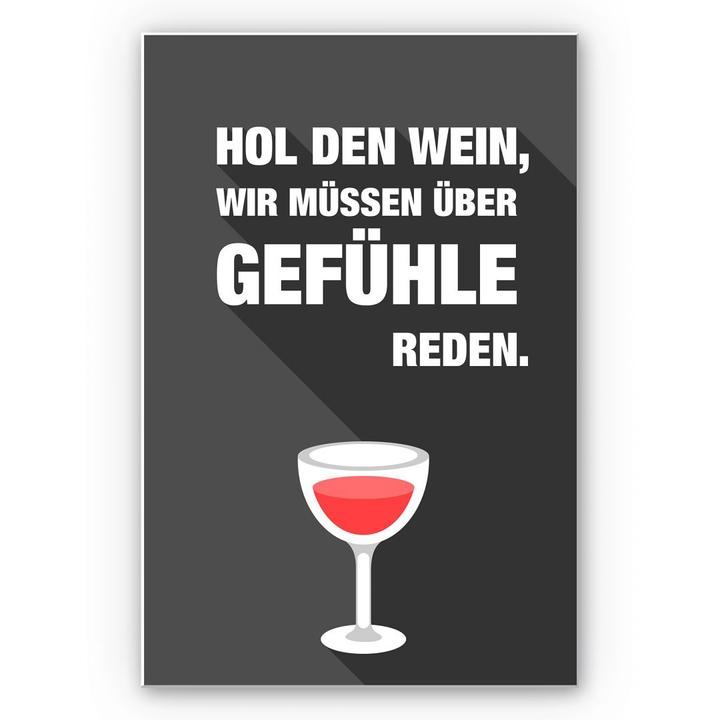 Image du produit Trenddeko Va chercher le vin, il faut qu'on parle de sentiments. (40 x 60 cm)