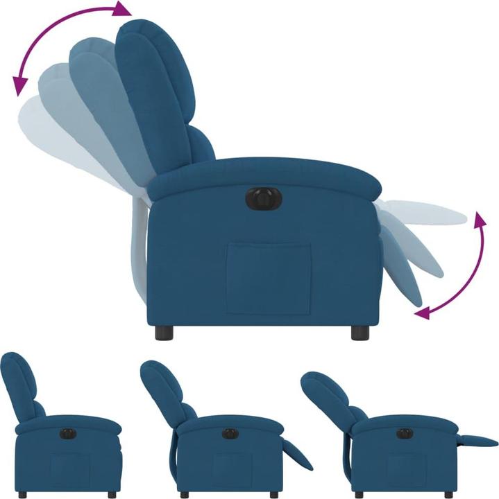 Immagine prodotto VidaXL Poltrona elettrica reclinabile Poltrona TV regolabile Velluto blu