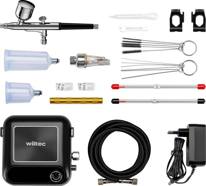 Actual product image Wiltec Compressor accessories set 2.8 bar airbrush set 12V compressed air air brush