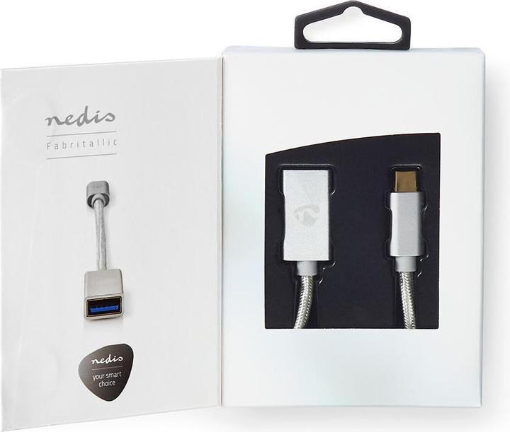 Produktbild Nedis USB-Adapter USB 3.2 Gen 1 USB-C Stecker USB-A Buchse 5 Gbps 0.20 m rund Vergoldet Geflochten/N (0.15 m, USB 3.2 Gen 1)