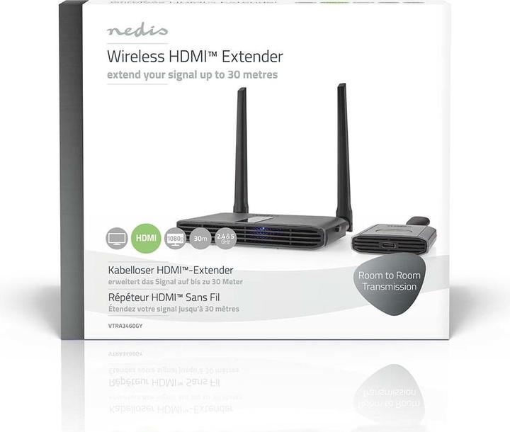 Immagine prodotto Nedis Wireless HDMI ™ Trasmettitore | WLAN | 2400-5000 MHz | 30,0 m (linea di vista) | Risoluzione (30 m, HDCP)