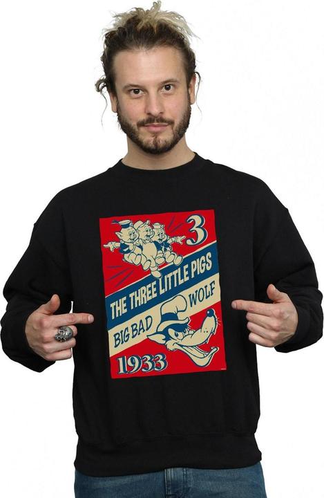 Actual product image Disney Mens Three Little Pigs And The Big Bad Wolf Sweatshirt (4XL)