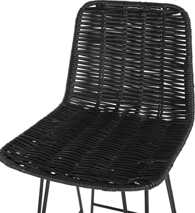 Image du produit Beliani Tabouret de bar rotin noir set de 2 CASSITA