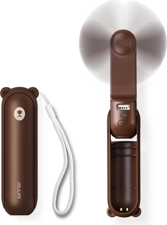 Actual product image Jisulife Handheld Fan Life8 Plus brown