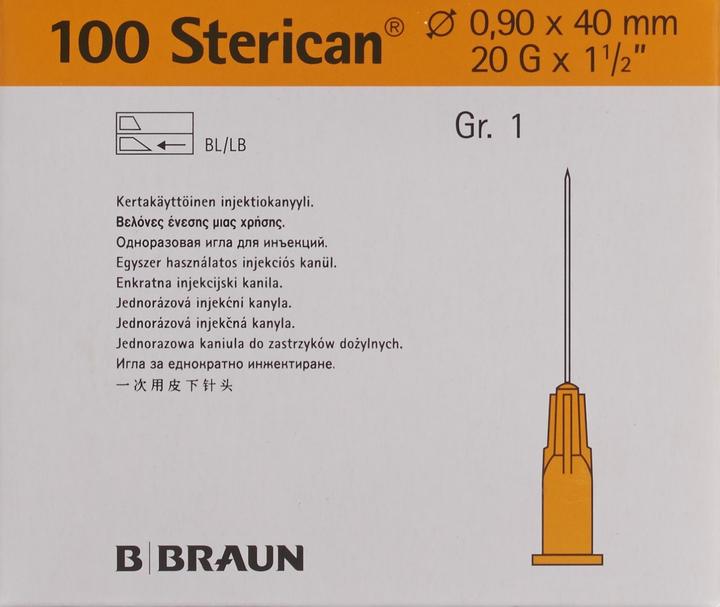 Image du produit B.Braun Aiguille 20G 0.90 x 40mm jaune Luer, 100 pièces