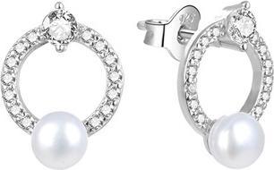 Agato Stylish silver earrings with pearl AGUP3494P