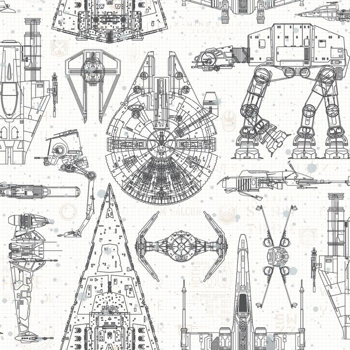Roommates Papier Peint Star Wars Blueprint Peel & Stick
