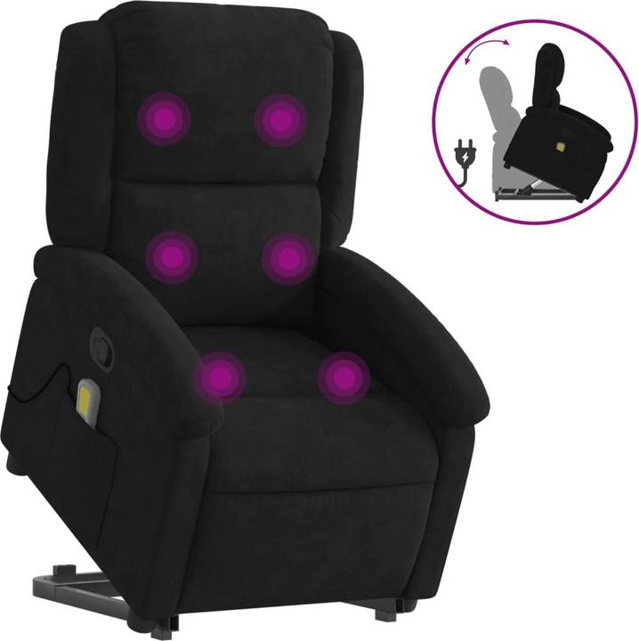 Actual product image VidaXL Massage chair with stand-up aid velvet