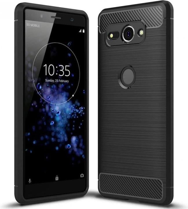 Screenguard Sony Xperia XZ2 Compact Hülle Carbon Brushed Soft TPU (Sony Xperia XZ2 Compact)