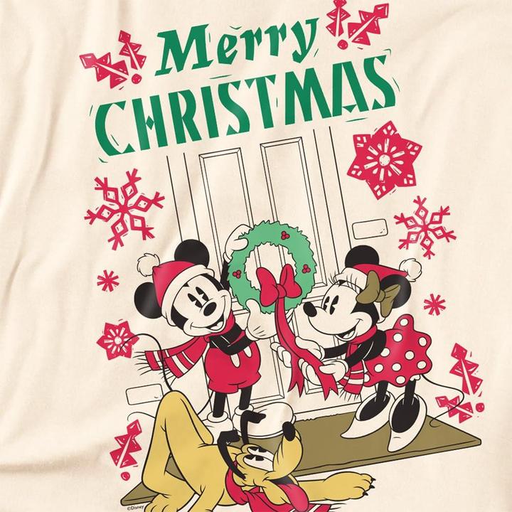 Immagine prodotto Disney Maglietta Natale Topolino e Topolina Corona di Fiori Uomo (M)