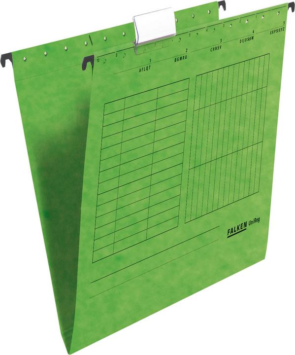 Image du produit Falken Dossier suspendu UniReg DIN A4 230g/m² carton manila recyclé vert 5 pcs/paquet (A4, 1 x)