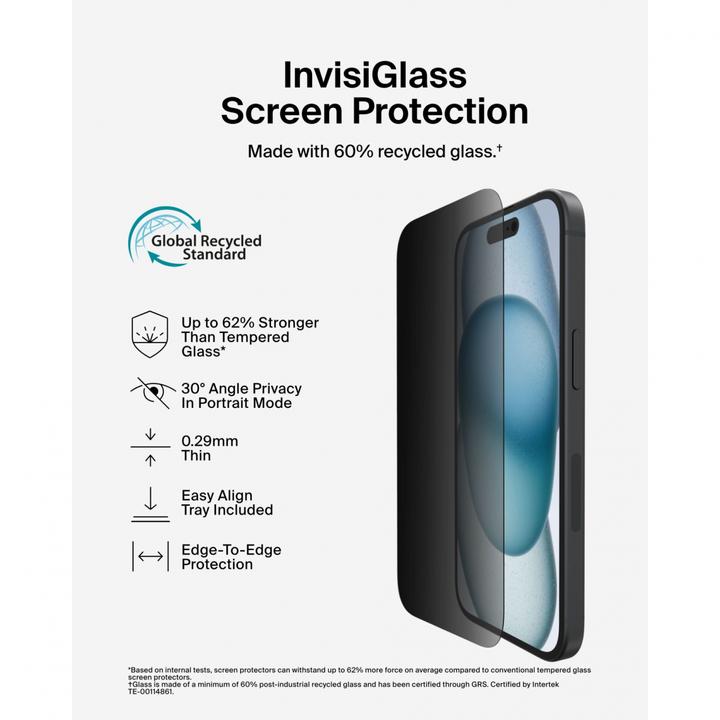 Produktbild Belkin Screenforceinvisiglass (1 Stück, Apple iPhone 16 Plus)