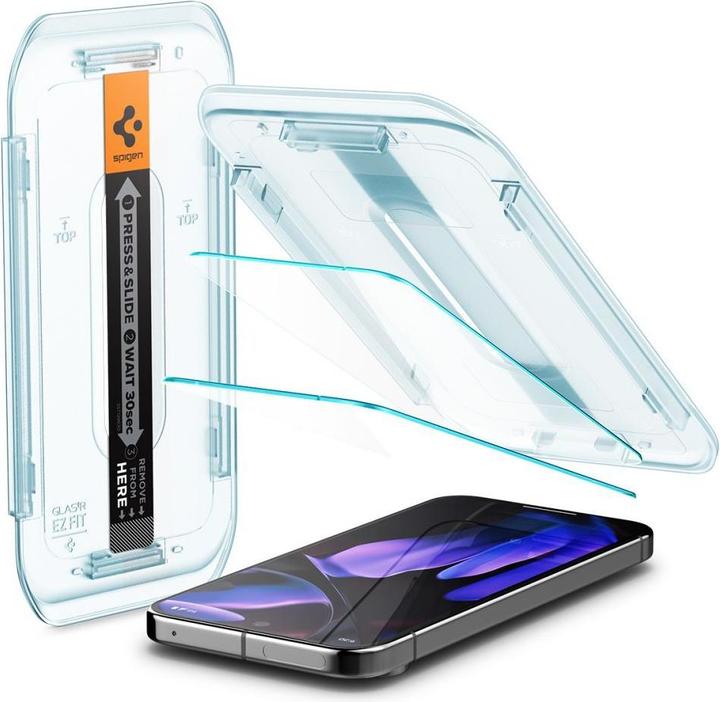 Productafbeelding Spigen EZ Fit Getemperd Glas Heldere Screen Protector Google Pixel 9/9 Pro 2-Pack (2 Stuk, Google Pixel 9 Pro, Google Pixel 9)