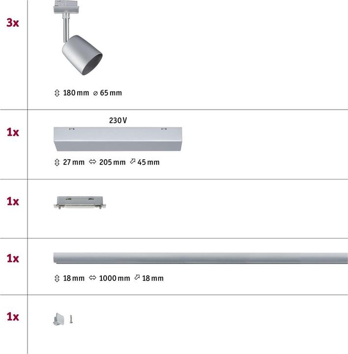 Actual product image Paulmann URail basic set cover (GU10)