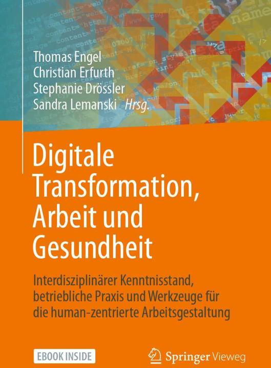 Actual product image Digitale Transformation, Arbeit und Gesundheit (German, Thomas Engel, Sandra Lemanski, Stephanie Drössler, Christian Erfurth, 2021)