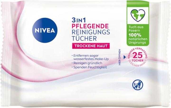 Image du produit NIVEA Visage Lingettes nettoyantes nourrissantes 25 pièces 3en1 (Chiffons de nettoyage)