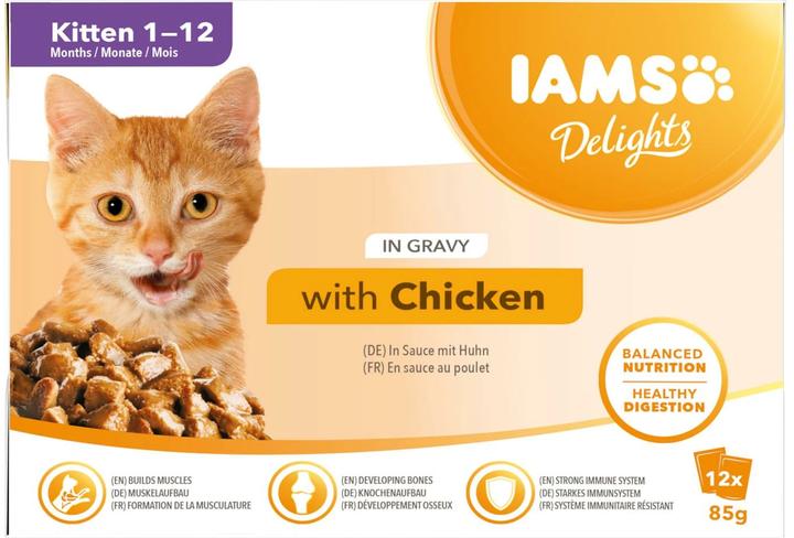 Immagine prodotto Iams Delizie gattino con pollo 12x85g (Junior, 12 pz., 1020 g)