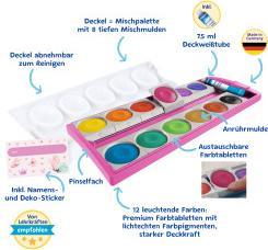 Actual product image Pelikan Opaque paint, paint box paint box K12® Pink/Glitter incl. opaque white, 12 colours (Multicoloured)
