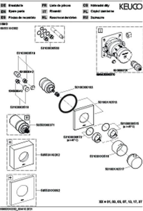 Produktbild Keuco Thermostatarmatur IXMO UP Rosette eckig vc