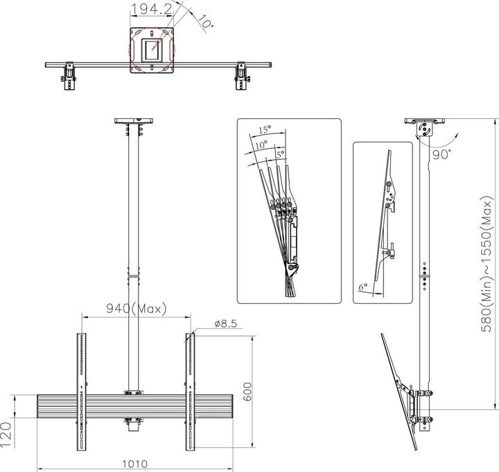 Produktbild Multibrackets M Ceiling Mount Pro MBC1USD