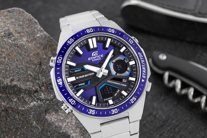 Image du produit Casio Edifice (Montre numérique, Montre analogique, Lunette tournante, Montre radio-pilotée, Montre de plongée, 47 mm)