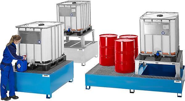 Image du produit eurokraft basic Bac de rétention en acier pour conteneurs-citernes IBC/KTC (1100 l)