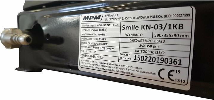 Actual product image MPM SMILE-KN-03/1KB Hob Worktop Gas hob 3 zone(s)