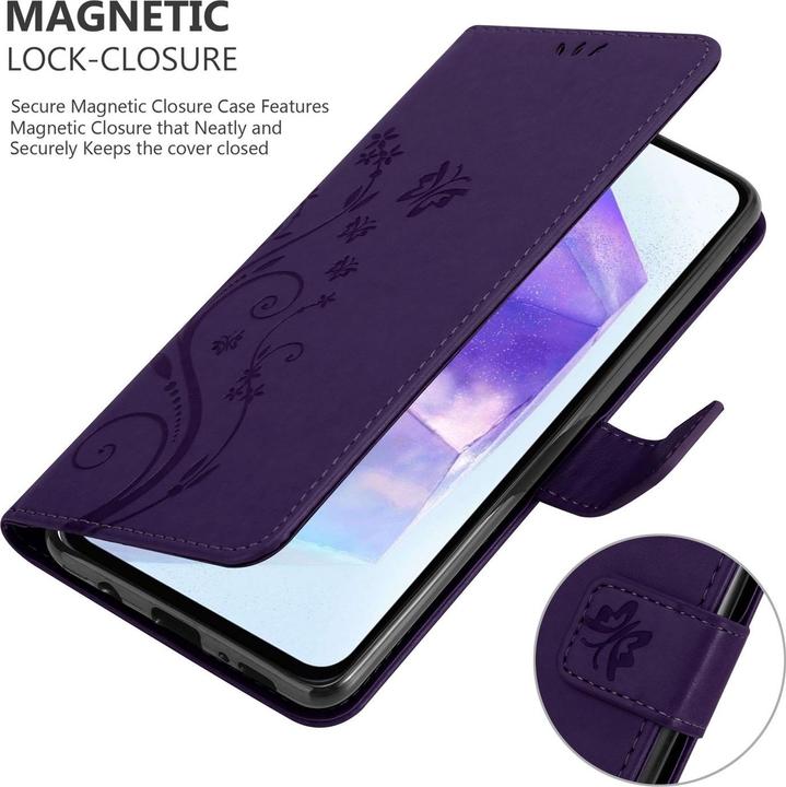 Produktbild Cadorabo Hülle für Samsung Galaxy A55 mit Blumen Muster (Samsung Galaxy A55)