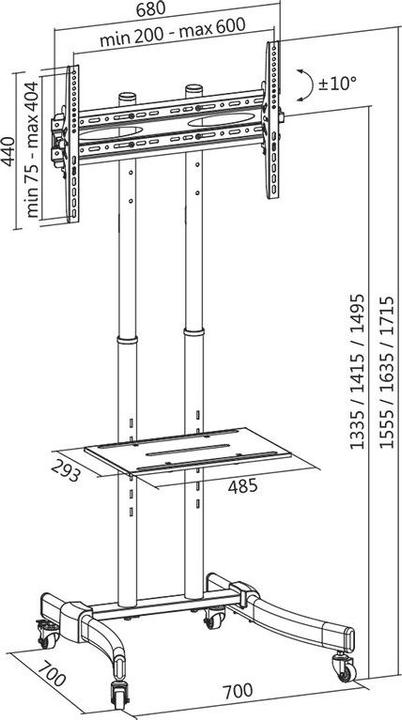 Image du produit LogiLink Stand TV (70", 40 kg)