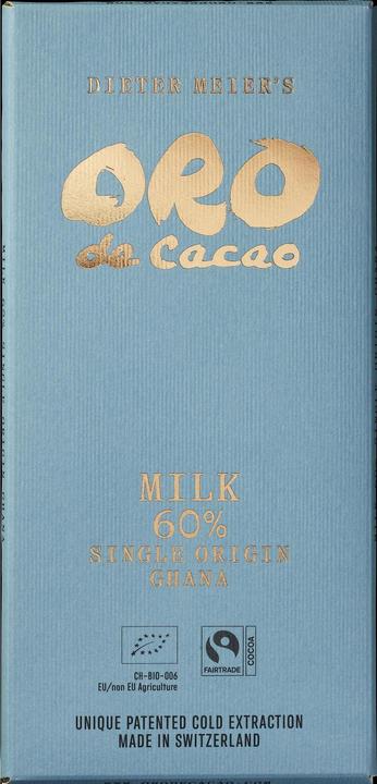 Produktbild Oro de Cacao Tafelschokolade Bio Milk 60% Ghana (80 g)