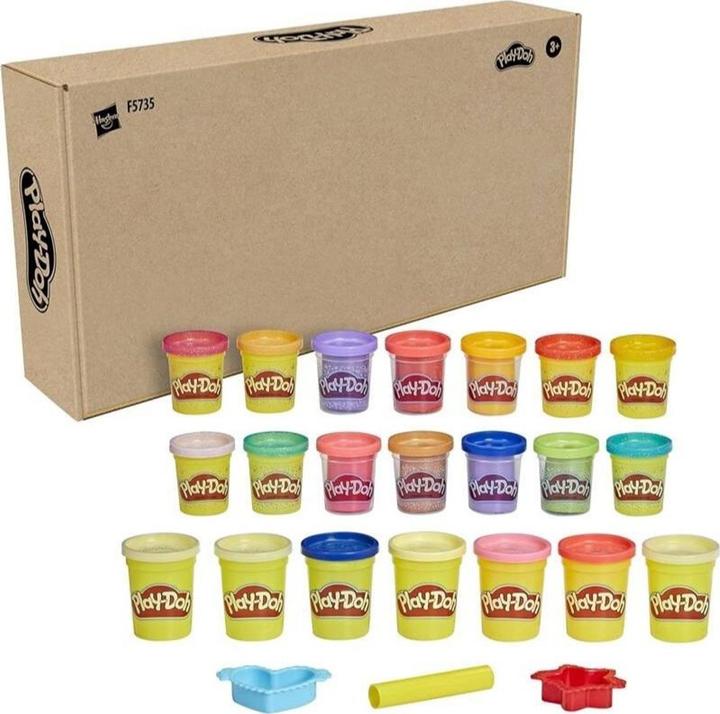 Produktbild Lean Toys Play-Doh Bright n Happy Variety Pack with 21 Pots Including Sparkle and Metallic Shine
