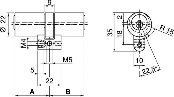 Produktbild Kaba Doppelzylinder 20 M1515X/62.5/42.5, S (Profilzylinder)